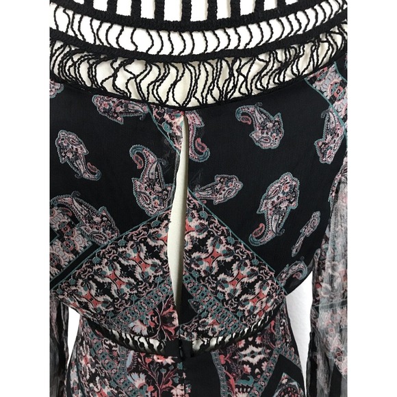 Jessica Simpson Multicolor Print Crochet Trim Handkerchief Hem Dress - Picture 9 of 11